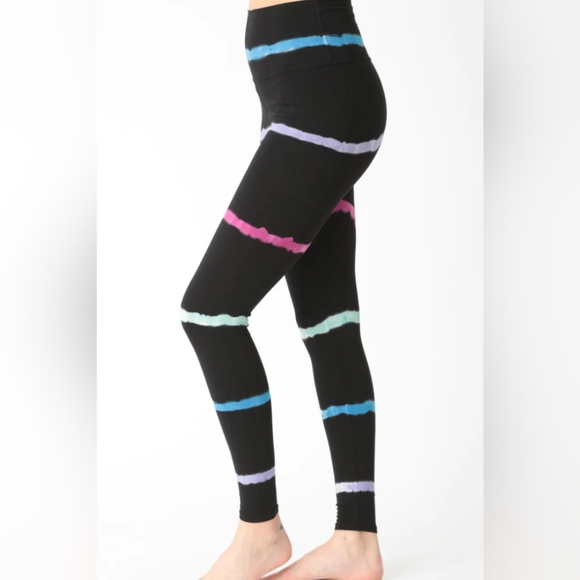 Electric & Rose Matching Bra & Leggings Set/Multi-Stripe - Picture 4 of 6